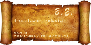 Breszlauer Eudoxia névjegykártya